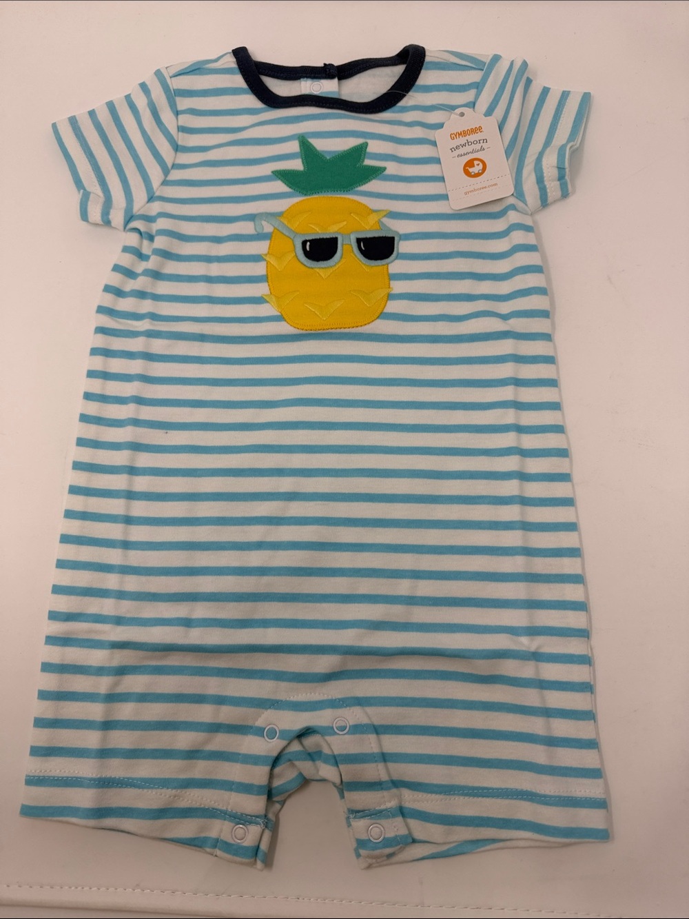 Gymboree pineapple cool Striped Baby Romper NWT size 12-18m